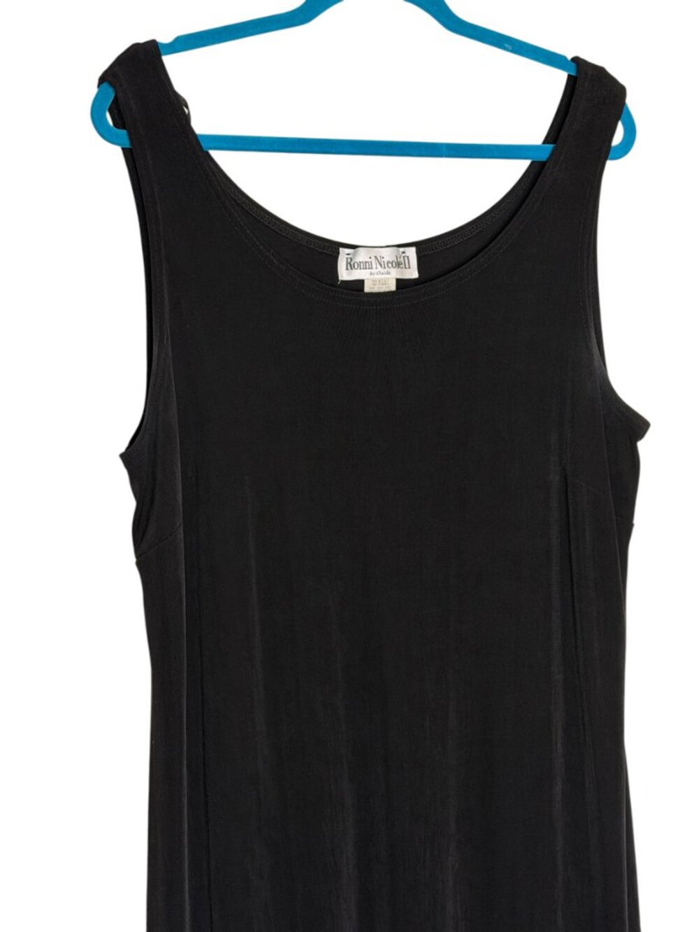 Ronnie Nicole II By Ouida Maxi Dress Acetate Slinky Knit Traveler Black 18W - Picture 2 of 5
